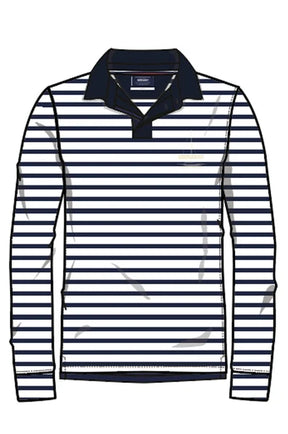 Sebago French Stripe Rugger Sweater Herre - White/Navy - White Navy