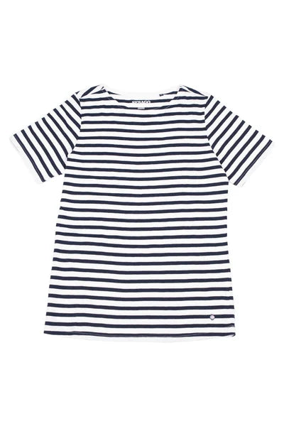 Sebago Striped W Tee T-shirt Dame - White/Navy - White Navy