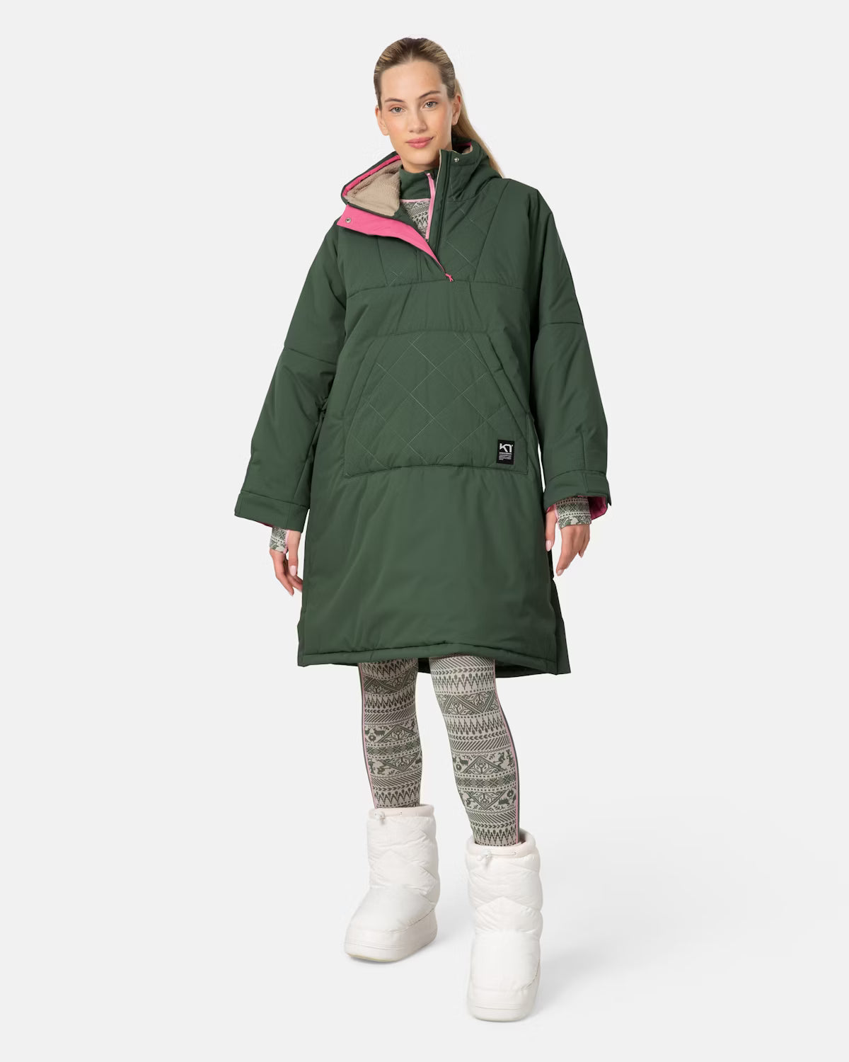 Kari Traa Malene Cape Frakke Dame - Thyme Green -