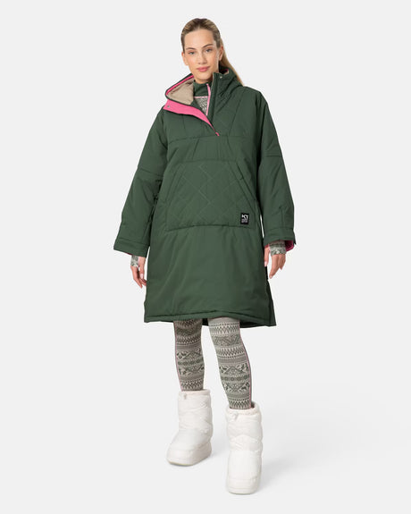 Kari Traa Malene Cape Frakke Dame - Thyme Green -