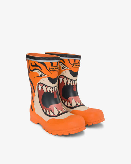 Viking Jolly Print Rubber Boots Gummistøvler Børn - Orange/Multi -