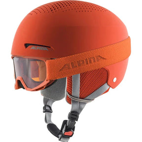 Alpina Zupo Set (+Piney) Børneskihjelm med briller - Pumpkin-Orange Matt - Pumpkin-Orange Matt