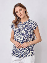 Redgreen Woman Allie Bluse Dame - Navy Pattern - Navy Pattern