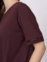 Redgreen Woman Cami T-shirt Dame - Plum -