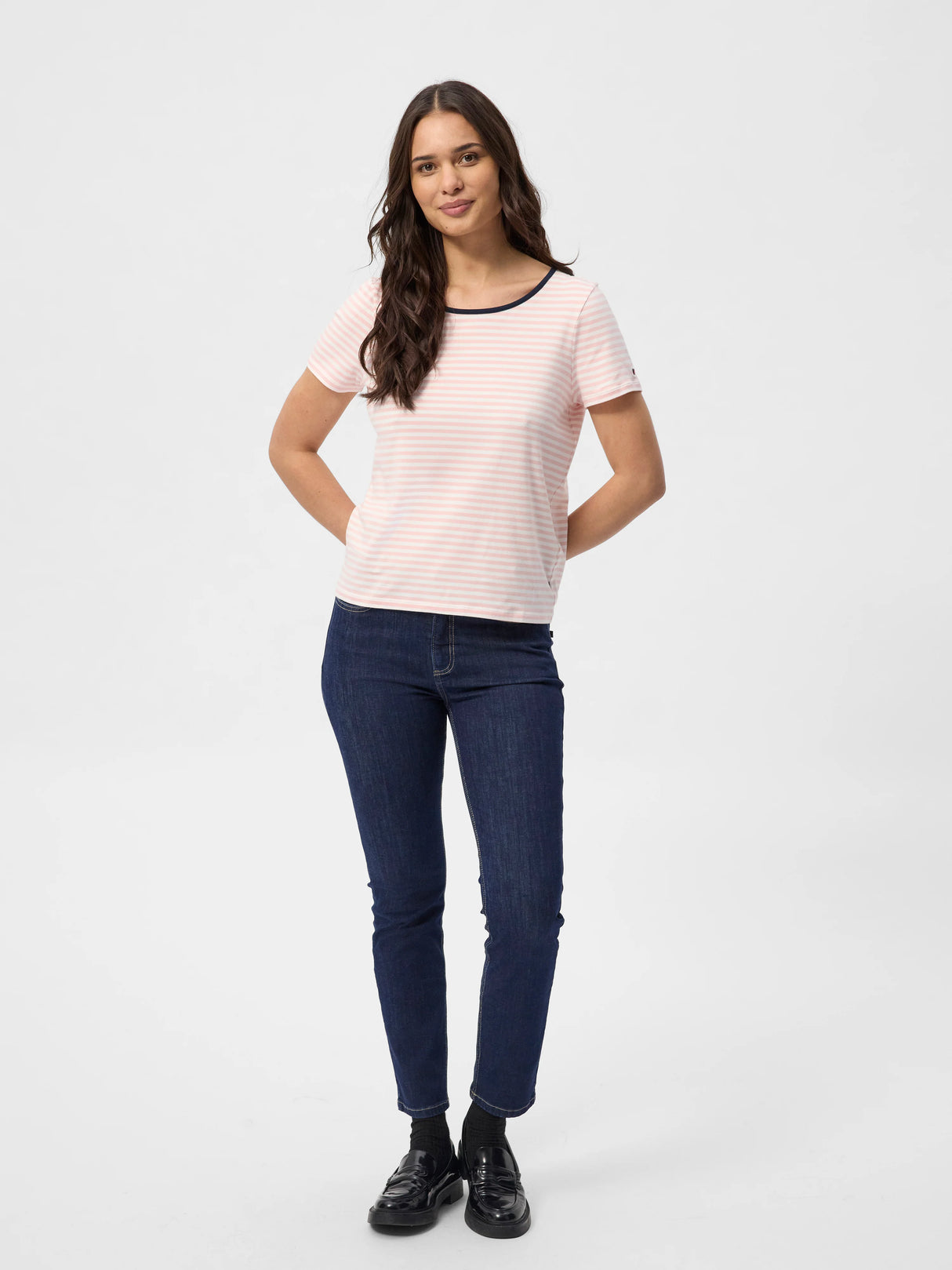 Redgreen Woman Cecilie Tee T-shirt Dame – Rose Stripe | Bomuld & Modal