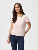 Redgreen Woman Cecilie Tee T-shirt Dame – Rose Stripe | Bomuld & Modal