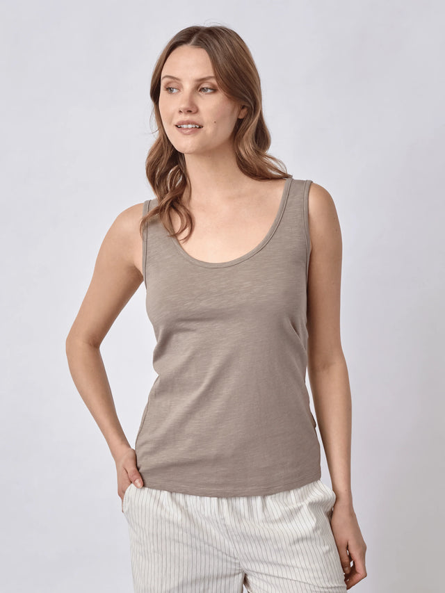 Redgreen Woman Citta Solid Top Dame - Dark Sand - Dark Sand