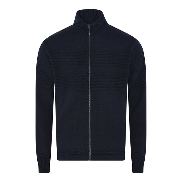 Clipper Saltum Cardigan Stand Up Collar Zip Sømandstrøje - Captain Navy