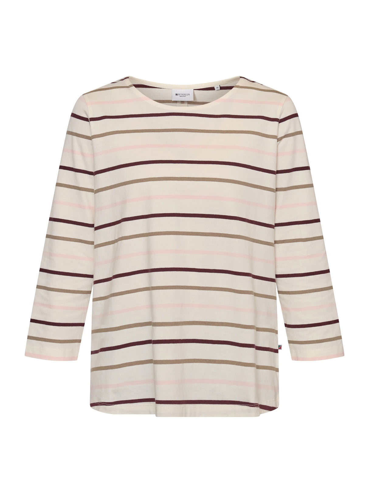Redgreen Woman Croco T-shirt Dame - Rose Stripe -