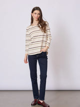 Redgreen Woman Croco T-shirt Dame - Rose Stripe -
