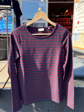 Redgreen Women Fie Long Sleeve T-shirt Dame - Eggplant Stripe -