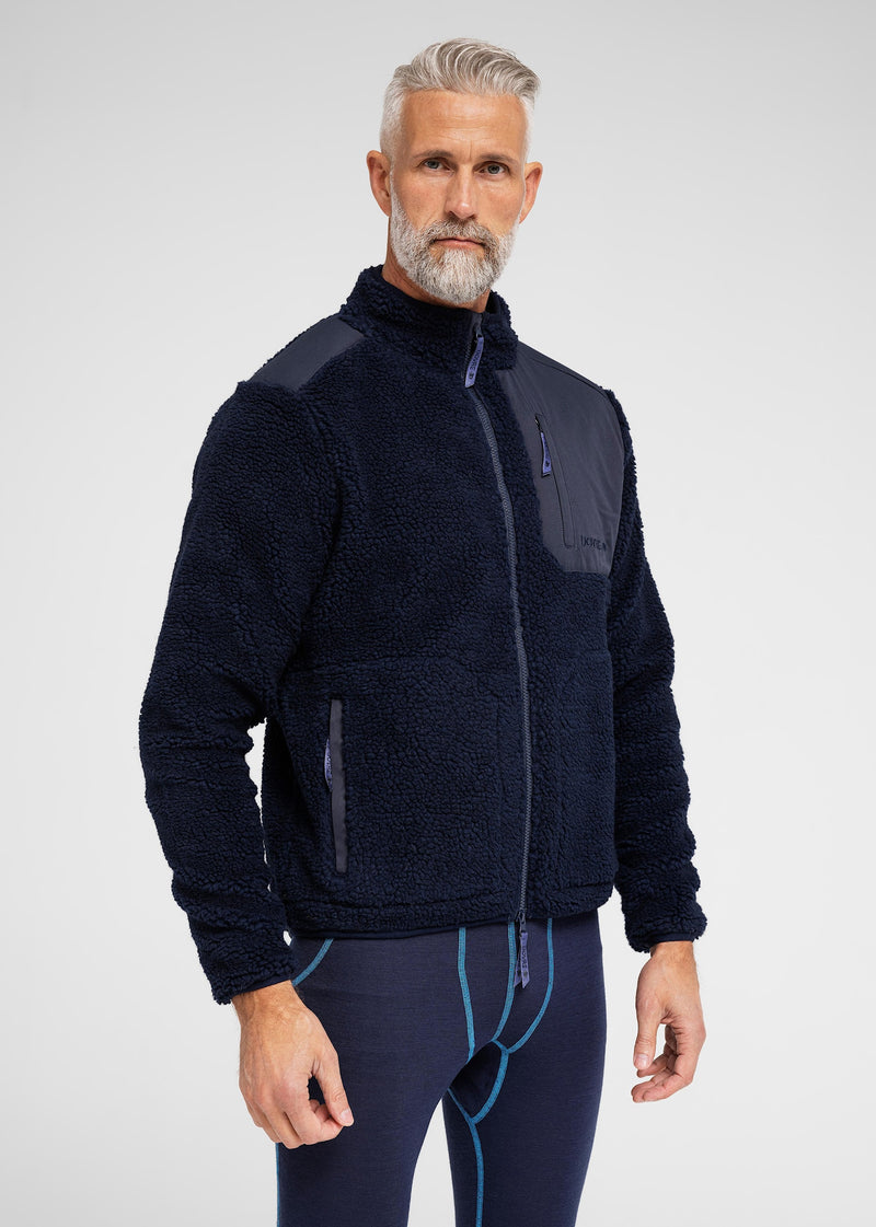 Dovre Teddy Fleece Trøje / Jakke Herre - Navy - - Dovre-Mens-Teddy-fleece-LS-Navy-0410076206000000049_2
