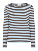 Redgreen Women Fie Long Sleeve T-shirt Dame - Light Blue Stripe