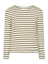 Redgreen Women Fie Long Sleeve T-shirt Dame - Olive Stripe