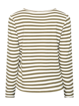 Redgreen Women Fie Long Sleeve T-shirt Dame - Olive Stripe