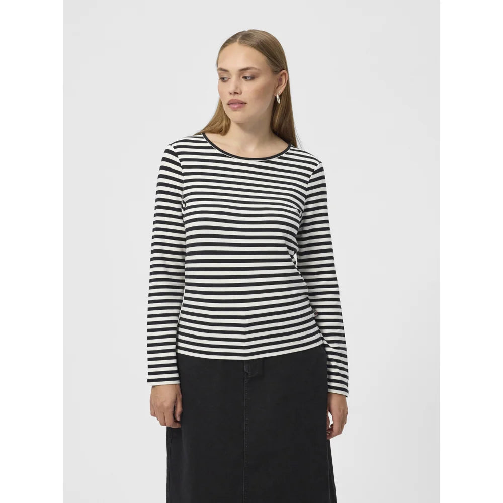 Redgreen Women Fie Long Sleeve T-shirt Dame - Black Stripe -