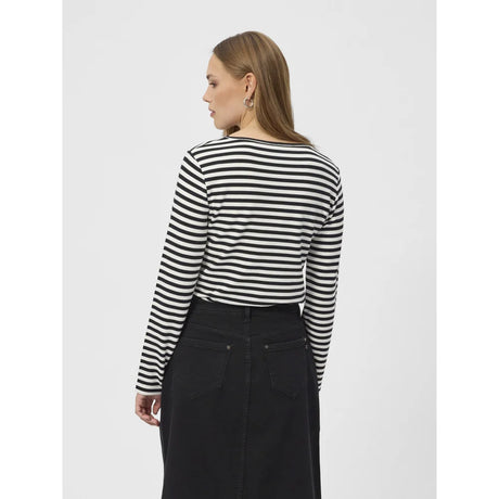 Redgreen Women Fie Long Sleeve T-shirt Dame - Black Stripe -