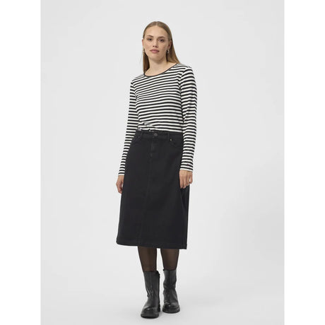 Redgreen Women Fie Long Sleeve T-shirt Dame - Black Stripe -