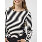 Redgreen Women Fie Long Sleeve T-shirt Dame - Black Stripe -