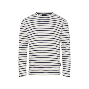 Sea Ranch Grenaa Stribet Langærmet T-shirt Herre - Ecru/SR Navy/ - Ecru SR Navy