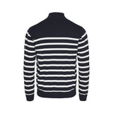 Sea Ranch Haakon Striped Knit Cardigan Windbreaker Herre - Dark Navy/Pearl -