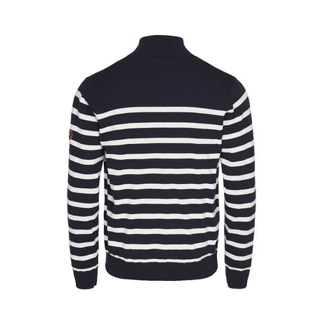 Sea Ranch Haakon Striped Knit Cardigan Windbreaker Herre - Dark Navy/Pearl -