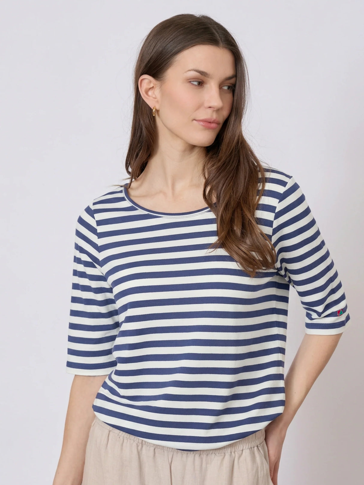 Redgreen Woman Hedy T-shirt Dame – Navy Stripe | Slim fit T-shirt i modal