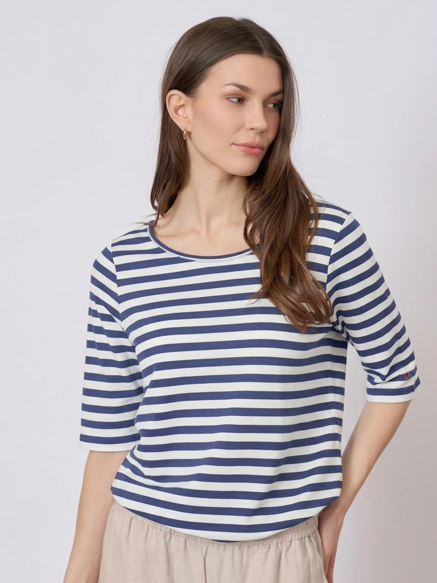 Redgreen Woman Hedy T-shirt Dame – Navy Stripe | Slim fit T-shirt i modal