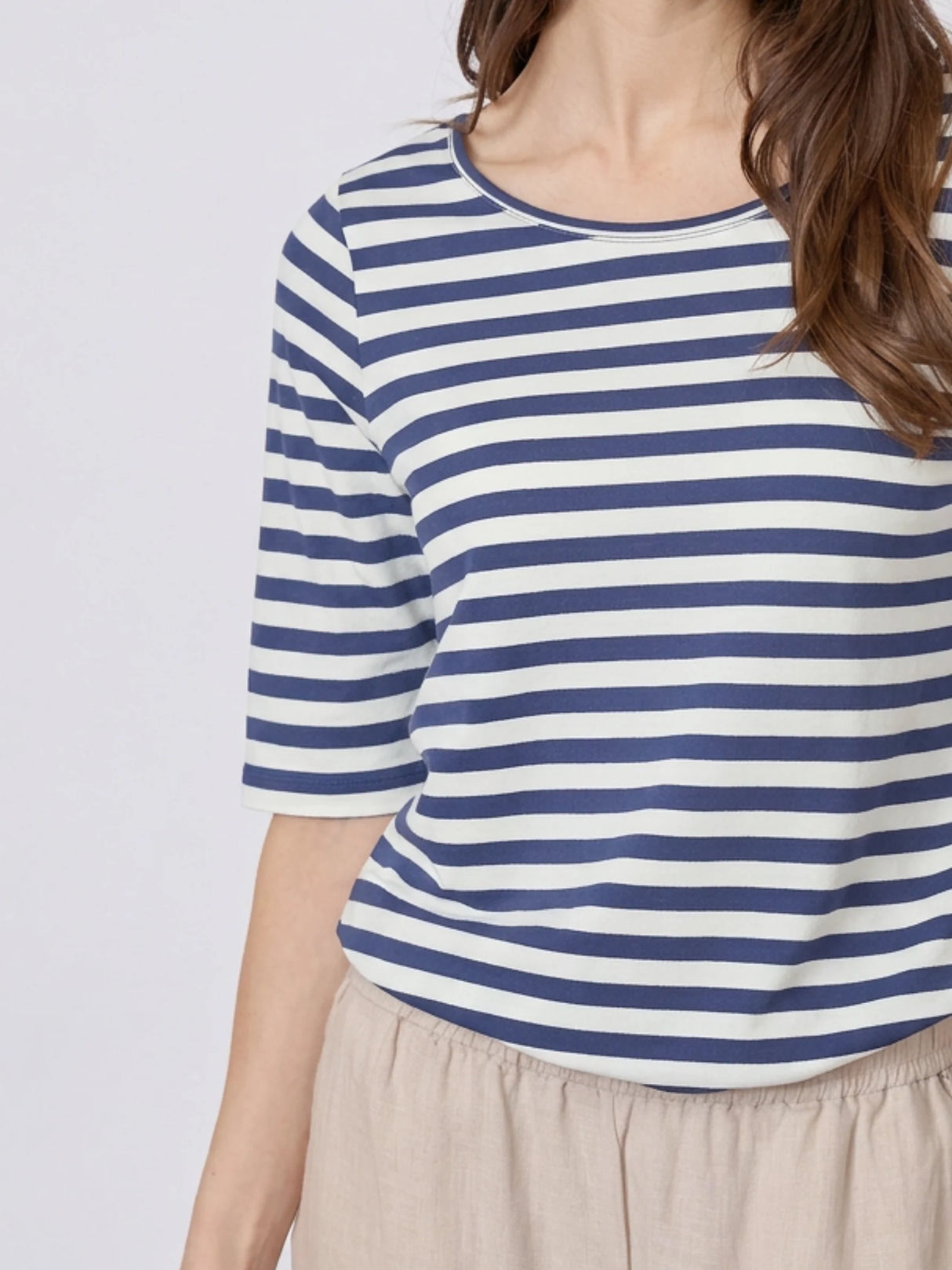 Redgreen Woman Hedy T-shirt Dame – Navy Stripe | Slim fit T-shirt i modal