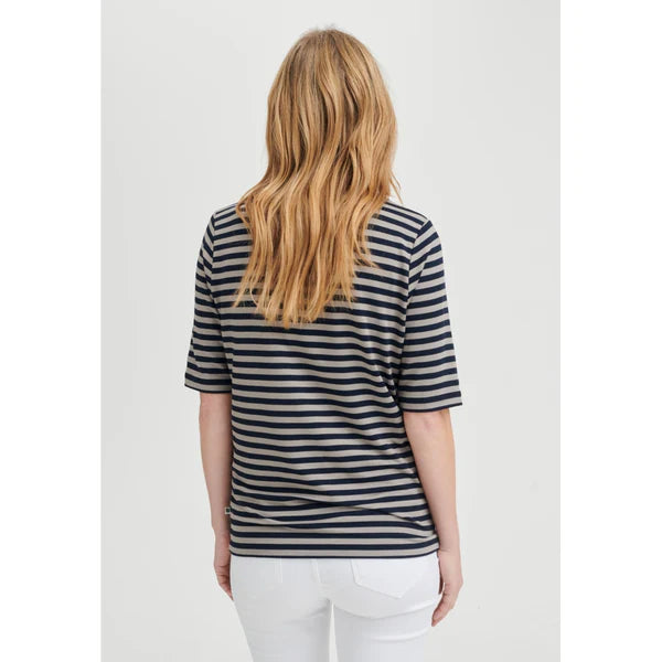 Redgreen Woman Hedy T-shirt Dame – Sand Stripe | Slim fit T-shirt i modal