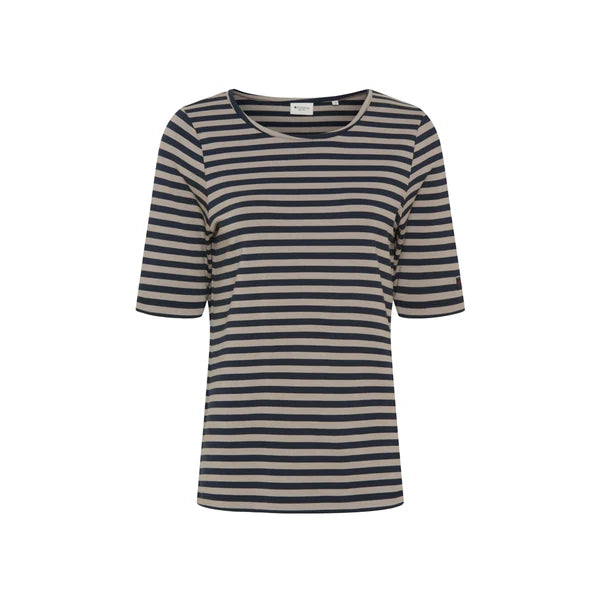 Redgreen Woman Hedy T-shirt Dame – Sand Stripe | Slim fit T-shirt i modal