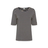 Redgreen Woman Hedy T-shirt Dame – Sand Stripe | Slim fit T-shirt i modal