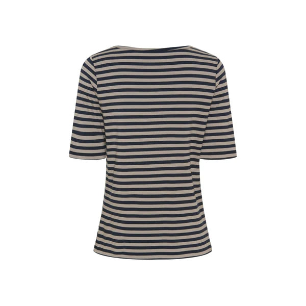 Redgreen Woman Hedy T-shirt Dame – Sand Stripe | Slim fit T-shirt i modal