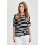 Redgreen Woman Hedy T-shirt Dame – Sand Stripe | Slim fit T-shirt i modal