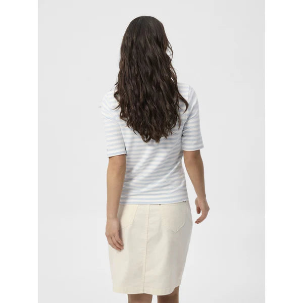 Redgreen Woman Hedy T-shirt Dame – Sky Blue Stripe | Slim fit T-shirt i modal