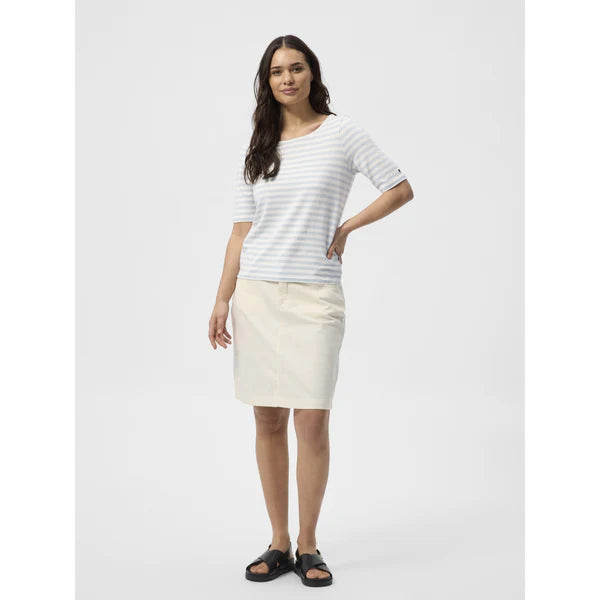 Redgreen Woman Hedy T-shirt Dame – Sky Blue Stripe | Slim fit T-shirt i modal