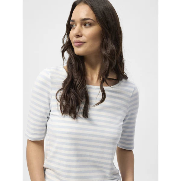 Redgreen Woman Hedy T-shirt Dame – Sky Blue Stripe | Slim fit T-shirt i modal