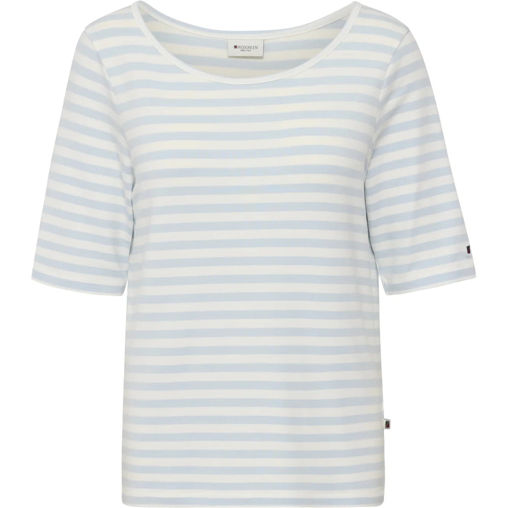 Redgreen Woman Hedy T-shirt Dame – Sky Blue Stripe | Slim fit T-shirt i modal