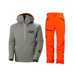 Helly Hansen Men's Powderface & Sogn Skisæt Herre - Concrete / Neon Orange - 2XL