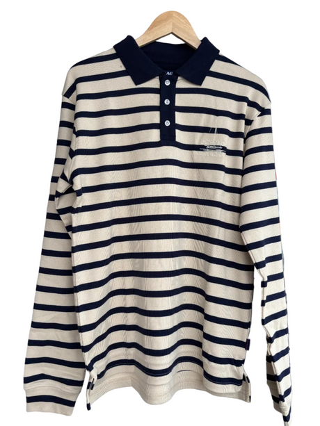Sebago French Stripe Rugger Sweater Herre - White/Navy -