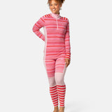 Kari Traa Åkle Half Zip High Waist Skiundertøj Sæt Dame - Gum Pink - XL