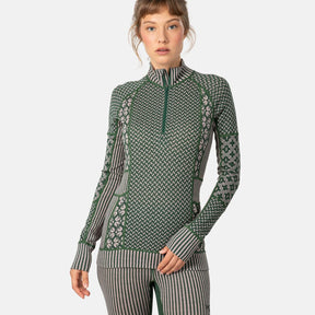 Kari Traa Smekker Half Zip Skiundertrøje Dame - Thyme Green - Thyme Green