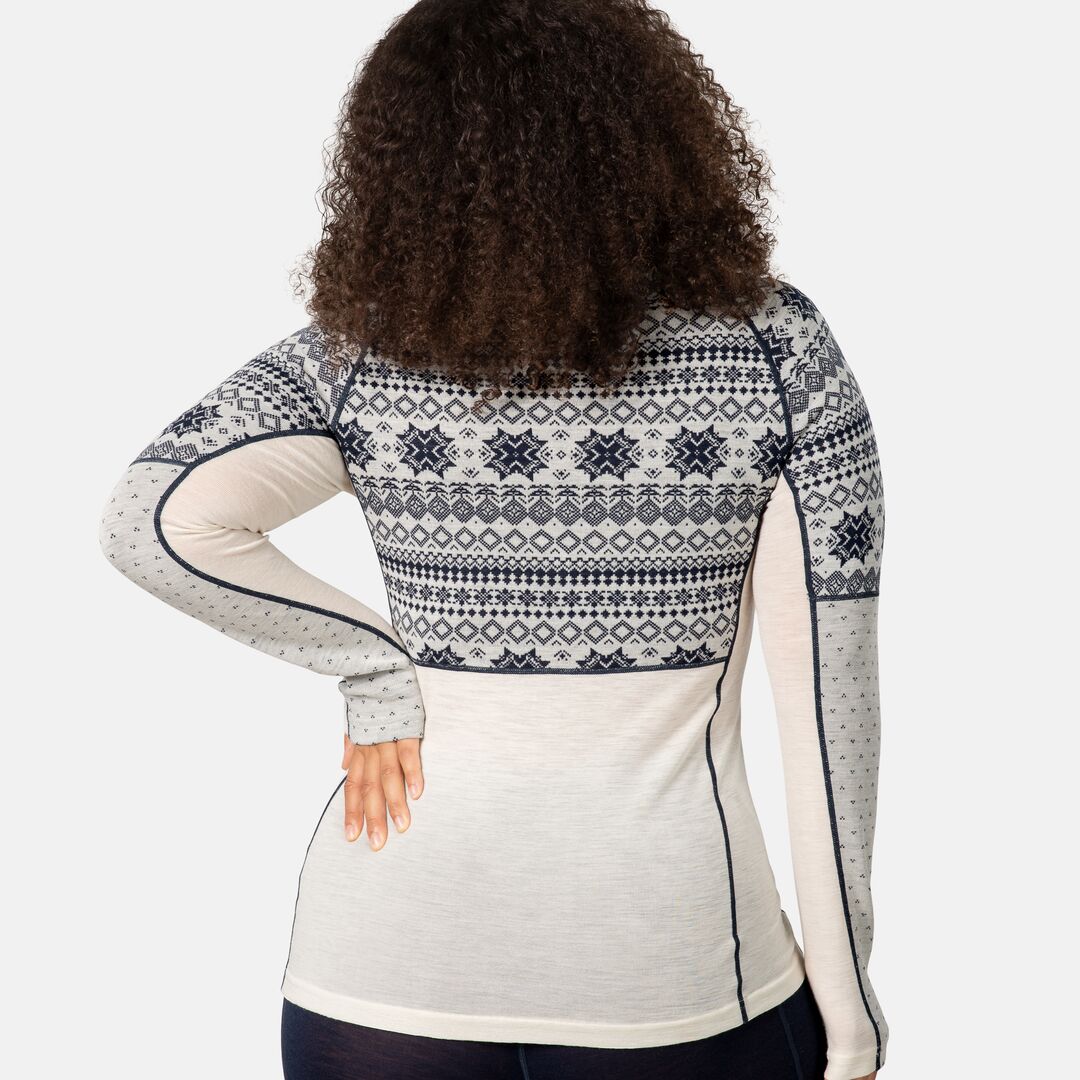 Kari Traa Vilma Half Zip High Waist Skiundertøj Sæt Dame - Natural White / Royal