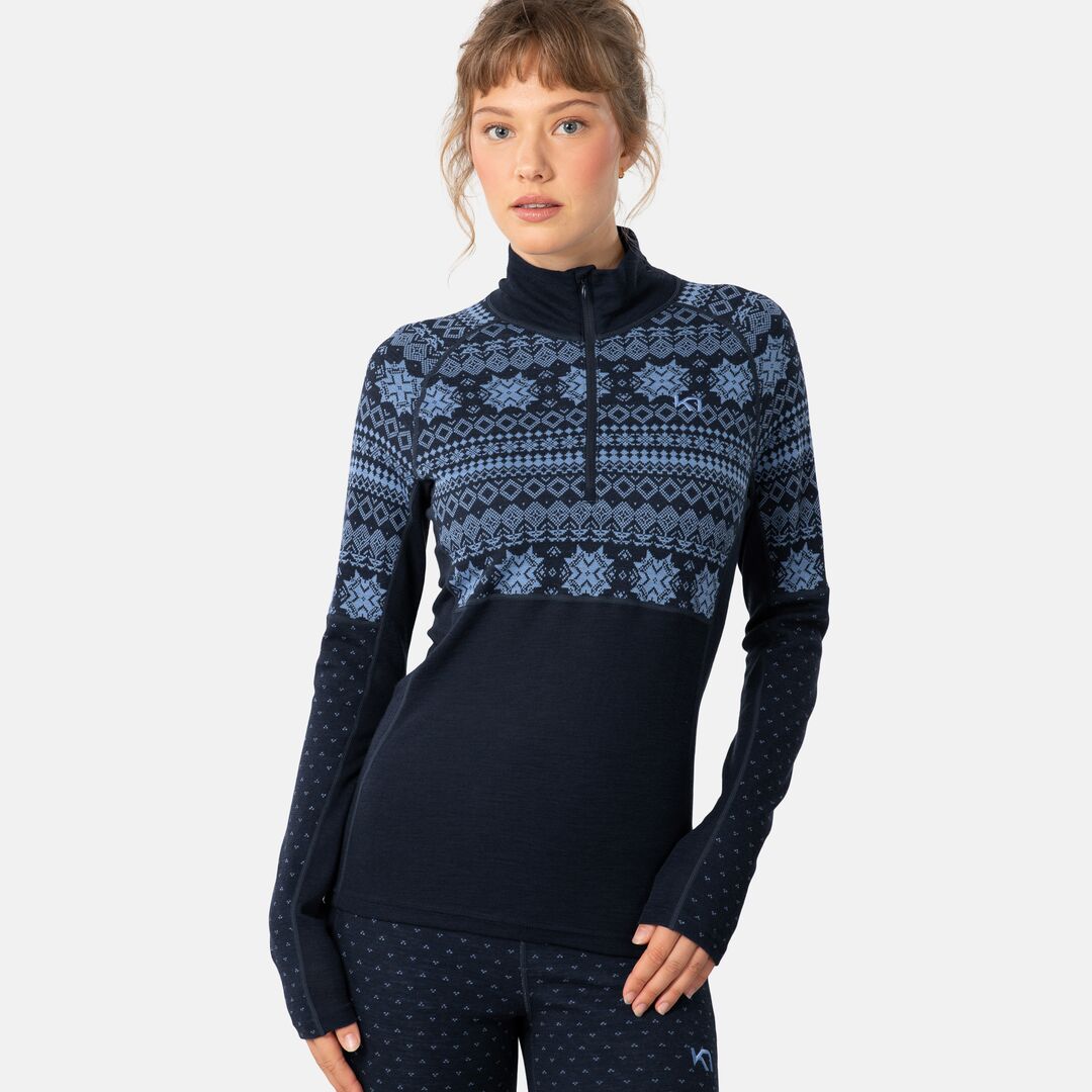 Kari Traa Vilma Half Zip High Waist Skiundertøj Sæt Dame - Sea
