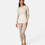 Kari Traa Vilma Long Sleeve High Waist Skiundertøj Sæt Dame - Mocha -