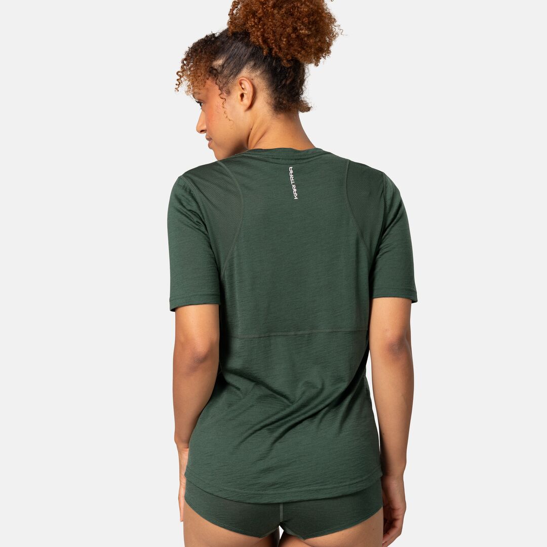Kari Traa Embla Wool Tee T-shirt Dame - Thyme Green -