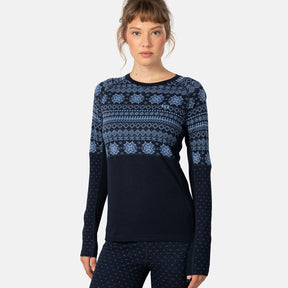 Kari Traa Vilma Long Sleeve High Waist Skiundertøj Sæt Dame - Sea -