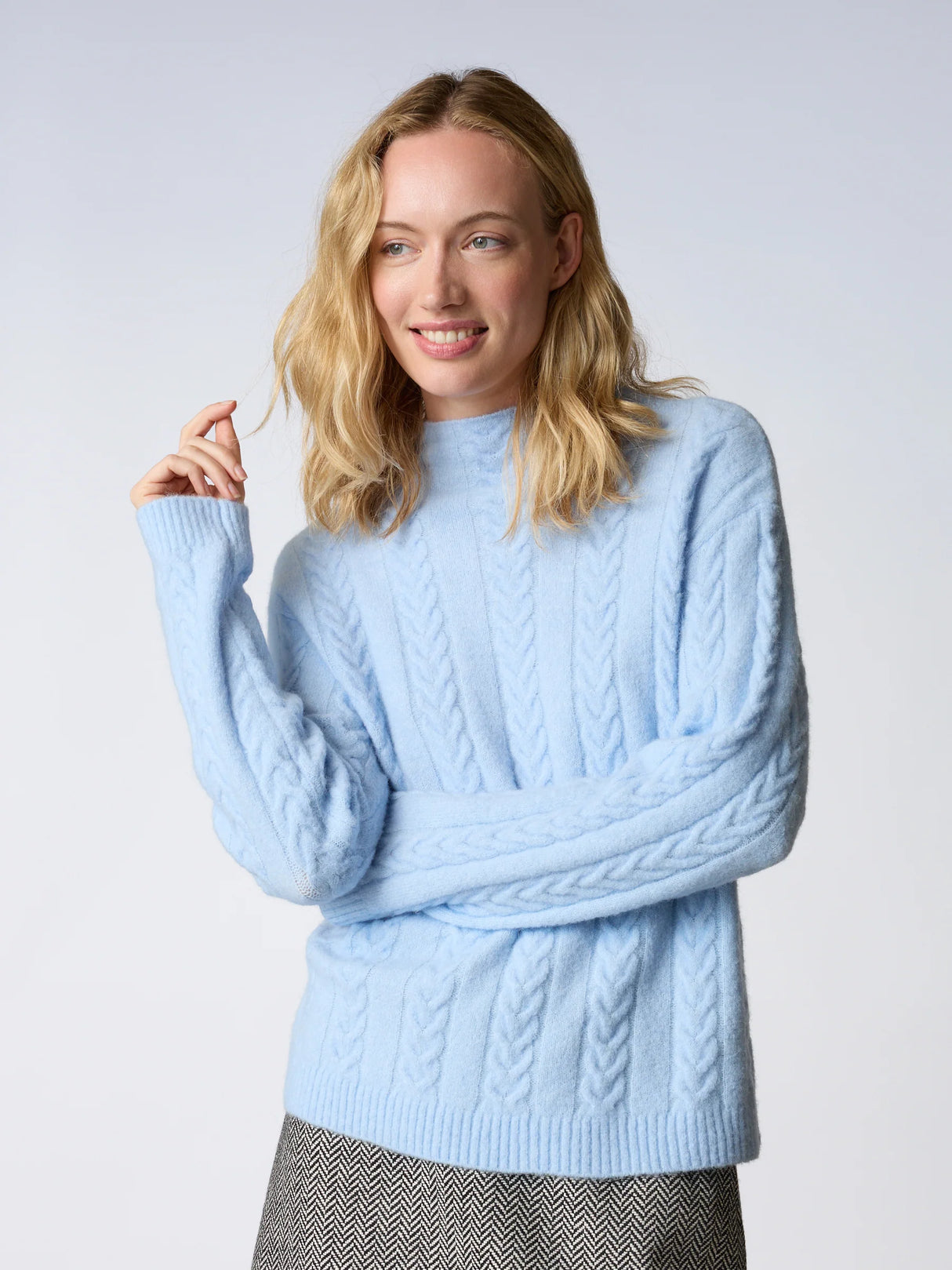 Redgreen Woman Jasmin Striktrøje Dame – Light Blue Melange