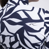 Kjus Women's Motion Print Half-Zip Midlayer Dame - KJUS Navy/White -