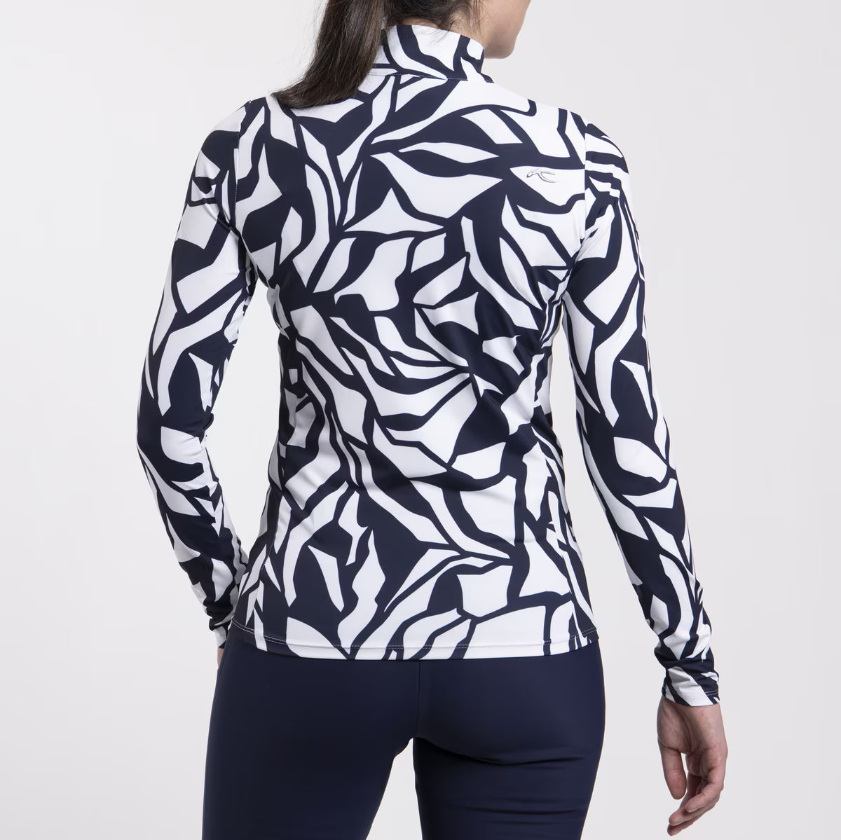 Kjus Women's Motion Print Half-Zip Midlayer Dame - KJUS Navy/White -